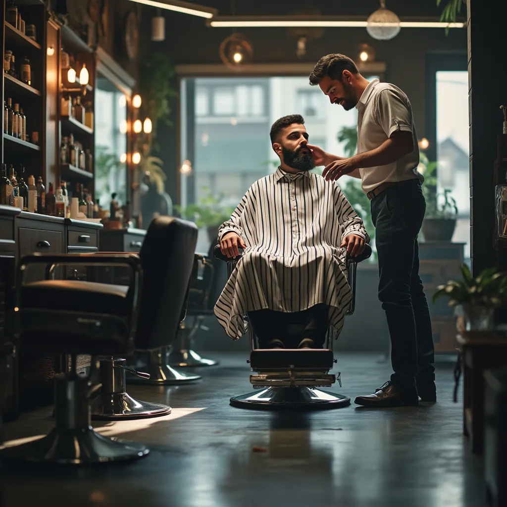 Barbero trabajando